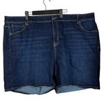 Lane Bryant  Flex Magic Waistband Dark Wash Mid-Rise Girlfriend Short Size 28 Photo 0
