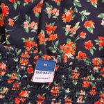 Old Navy  Puff Sleeve Top Size M Smocked Floral Print‎ Empire Waist Cottage Photo 3