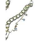 Gold Tone Layered Hat Chain Star Crystal Charms Dainty Sparkle New Photo 5