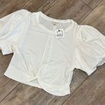 POL NWT dwb White twist Crop Top with Puff Sleeves Size M Photo 1