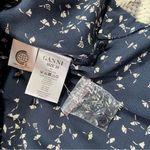 Ganni  Barra Crepe blouse in total eclipse‎ navy hidden buttons women’s size S Photo 6