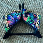 Vibrant Women's Heels with Gold Chain Accent size 10 Suede heel NWOT Black Photo 5