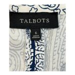 Talbots Paisley Print Skirt A-Line Cotton Casual Blue White Women Size 6 Photo 7