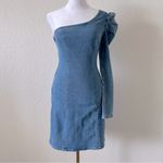 GRLFRND Ellie One Shoulder Denim Minidress NWT Sz. XS Photo 4