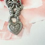 Sterling Silver  Pave Crystal Heart Necklace and Earring Set Photo 9