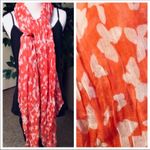 Orange/White Butterfly Sarong Wrap 50X65 Size undefined Photo 4