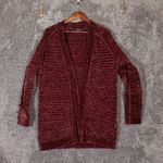 VERO MODA  Deep Burgundy Vmfoster Bew Chenille Open Cardigan Size Medium Photo 4