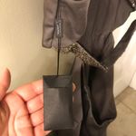 La Femme Gray Beaded Halter Cutout Open Back Formal Prom Dress Photo 6