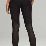 Lululemon Leggings Size 6 Black Emboss W5DAZS Mesh High-Rise Run Tight 25" Photo 1