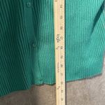 H&M  Cardigan Womens XXL 2X  Ribbed Kelly Green Knit Sweater Vneck Stretch Button Photo 5