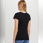 Goldie Charcoal Gray Metallic Tipped Ringer Tee Sz L Photo 7