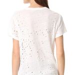 IRO XS Cream White Sija Distressed Linen Short Sleeve T-Shirt Top Photo 2