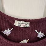 Free People Brown Embroidered Floral Sleeveless Crop Blouse/Sweater Large Photo 2