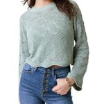 Blue Rain Knit Sweater in Soft Green size XL Photo 0