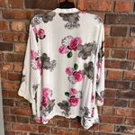 Japna  Lounge womens floral crochet trim kimono robe white XL Photo 4