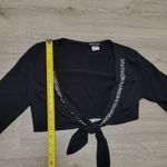 Y2K Vintage Perseption Black Bolero Cropped Tie Front Rhinestone Womens sz M Size M Photo 4