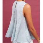 Anthropologie  Blue Satin Swing Top NEW S Photo 3