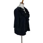 Fifteen Twenty  Black 100% Silk Ruffle Blouse Top XS Photo 2