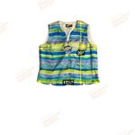 Jeremy Spenser Women's Small Silk Vest, Cool Multicolor Striped Vest, 100% Silk Blue Photo 3