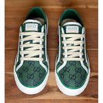 Gucci NEW Women's US Size 10 Tennis 1977 GG Logo Green Canvas Low-Top Sneakers Photo 3