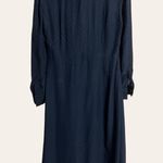 Sandro Paris Navy Blue Asymmetrical Polka Dot Long Sleeve Shirt Dress Size M Photo 6