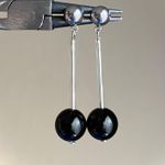 Handmade boho street simple unique dangle earrings🖤🤍 Photo 1