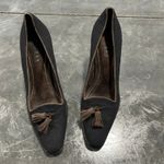 Ralph Lauren Caryl Gray Wool Flannel Pumps with Brown Suede Trim & Tassels Sz 10 Photo 4