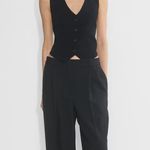 Babaton  Aritzia Deniro Button Up Crepe Vest Navy Size 8 Photo 1