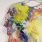 Merona  Womens XXL Top Tee Tie‎ Dye Flight Risk Yellow Purple  Blue Ruffled 1008 Photo 4