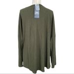 Green Tie Front Waffle Knit Tunic Top Size 2X NEW Photo 1
