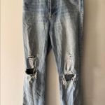 Aritzia Denim Forum Light Wash The Arlo High Rise Straight Distressed Jeans Photo 0