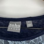 Soho Jeans Navy Blue Lace Trim 3/4 Sleeve Top XS Photo 2