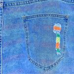 SheIn Neon Trimmed Distressed Raw Edge Denim Short Photo 7