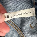 PacSun Women 26 High Rise Straight Leg 5-Button Fly Denim Light Wash Contrast Photo 7