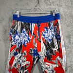 Nike Floral Track Pants M Red Blue Stripe Joggers Sportswear Athletic Retro Photo 3