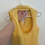 ZARA  Perforated Chenille Collared Polo Mini Dress Yellow Sleeveless Knit Bodycon Photo 13