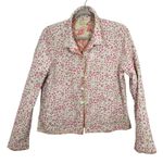 Hand Quilted Reverisble Paisley Floral Print Blazer Jacket Light Pink Green Photo 0