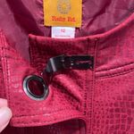 Ruby Rd. Crocodile Print Faux Suede Jacket Maroon Size 12 Red Photo 4