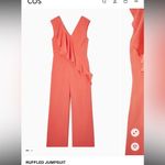 COS RUFFLED JUMPSUIT - ORANGE |  fall NWT $155 casual formal boho contemporary Photo 1