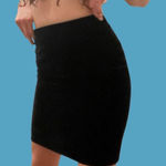 Vintage 90s black velour mini skirt 🔥 Size 8 Photo 0