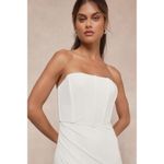 Lulus  Beautiful Grace White Mesh Strapless Bustier Tulip Maxi Dress Bridal Sz XL Photo 2