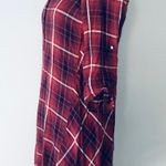 Max Studio Red Navy Plaid Shirt Dress Photo 1