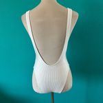 Aerie NWT  Shine Rib Birthday Scoop Cheekiest One Piece Swimsuit White Size XS Photo 4