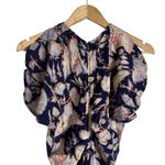ALC Frank A.L.C. Remy Navy Pink Floral Print Silk Blend Short Sleeve Midi Dress Size 4 Photo 11