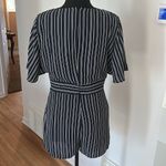 BB Dakota  navy and white striped short sleeve romper s 4. Fully lined & pockets Photo 4