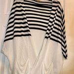 Democracy  Black and White Cardigan with Striped Design Photo 1