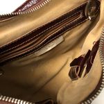 Donnaterra burgundy saddle shoulder bag 14” x 7”‎ Silver Photo 4