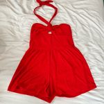 Wild Fable 🍂 red terry cloth tie up romper🍂 Photo 0