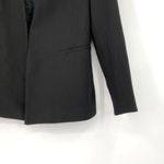 ZARA Basic Black Hook & Eye Collarless Blazer Jacket Small Photo 5