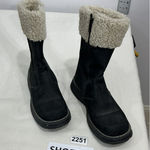 Womans Melania Italian Mid Calf Gray Winter Boots Sherpa 35 (5) Photo 0